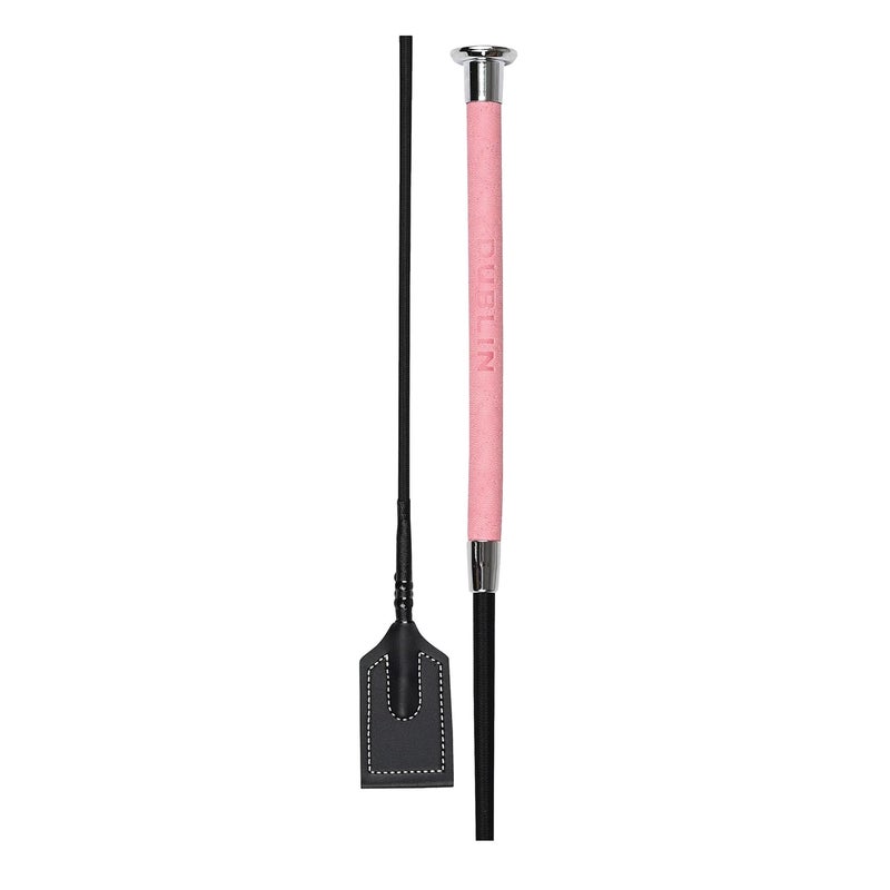 Dublin Fancy Stitch Leather Crop, Pink, 25.5" - Image 1
